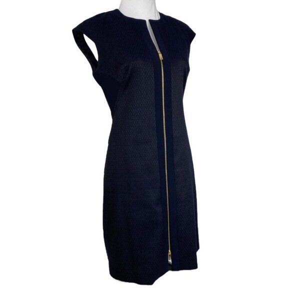 Ted Baker Women's Navy Blue Textured Designer Sheath Dress EU 2/US 6/C37 - Picture 4 of 13